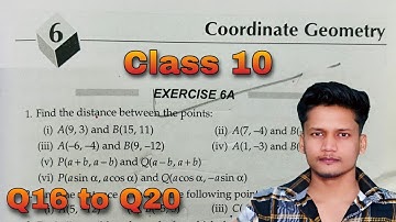 Class 10 Coordinate Geometry Ex 6A Q16 to Q20 RS Aggarwal | CBSE | New syllabus | Rajmith study