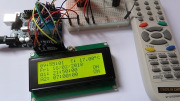 Arduino and DS3231 real time clock with alarms, temperature monitor and remote control