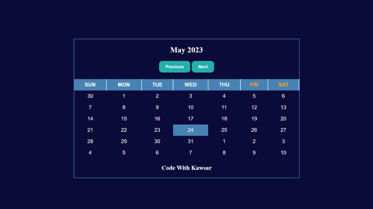 How to Create a Responsive Yearly Calendar with HTML, CSS, and ...