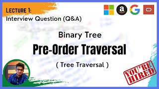 Technical Interview: Part 1 (Q&A): Tree - Pre Order Traversal of a binary tree (JAVA)