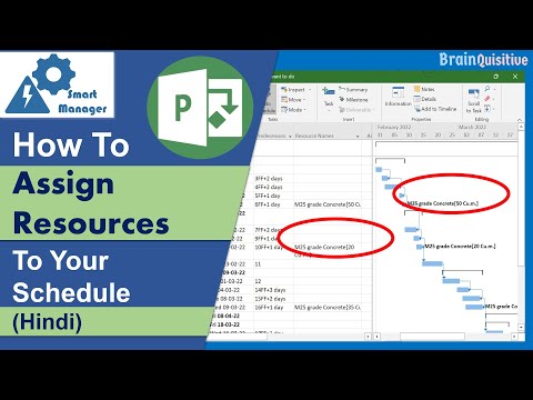 How to assign resources in Microsoft Project Schedules (Hindi)