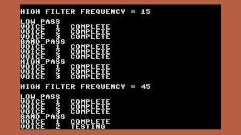 Commodore 64 SID tester video