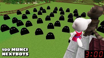100 ANGRY MUNCI NEXTBOTS ARE CHASING US in Minecraft - Gameplay - Coffin Meme