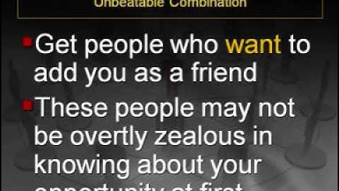 Network Marketing And MySpace An Unbeatable Combination Video