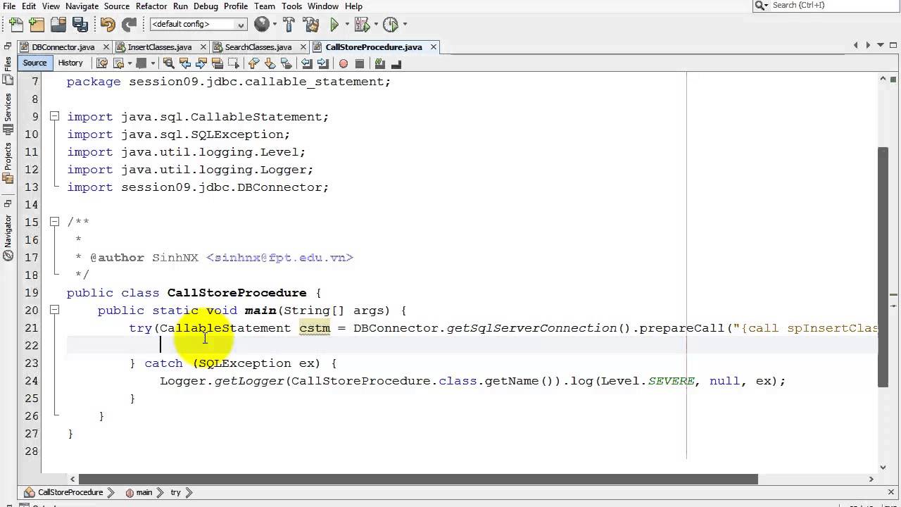 (java) call Store Procedure using CallableStatement - YouTube