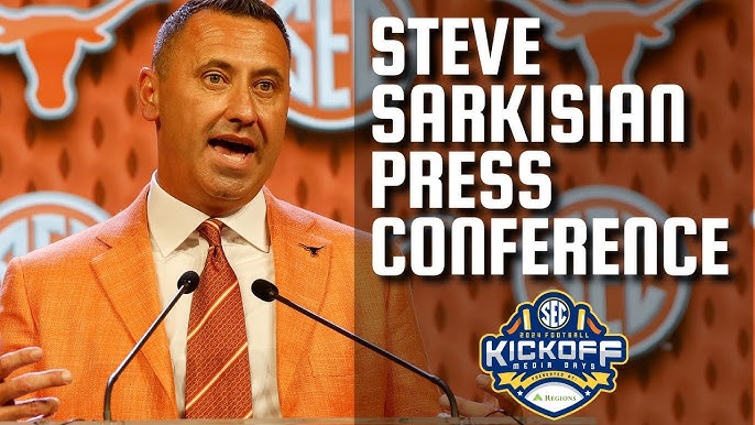Texas HC Steve Sarkisian Press Conference at SEC Media Days (Joining SEC, Championship Goals & More) - YouTube