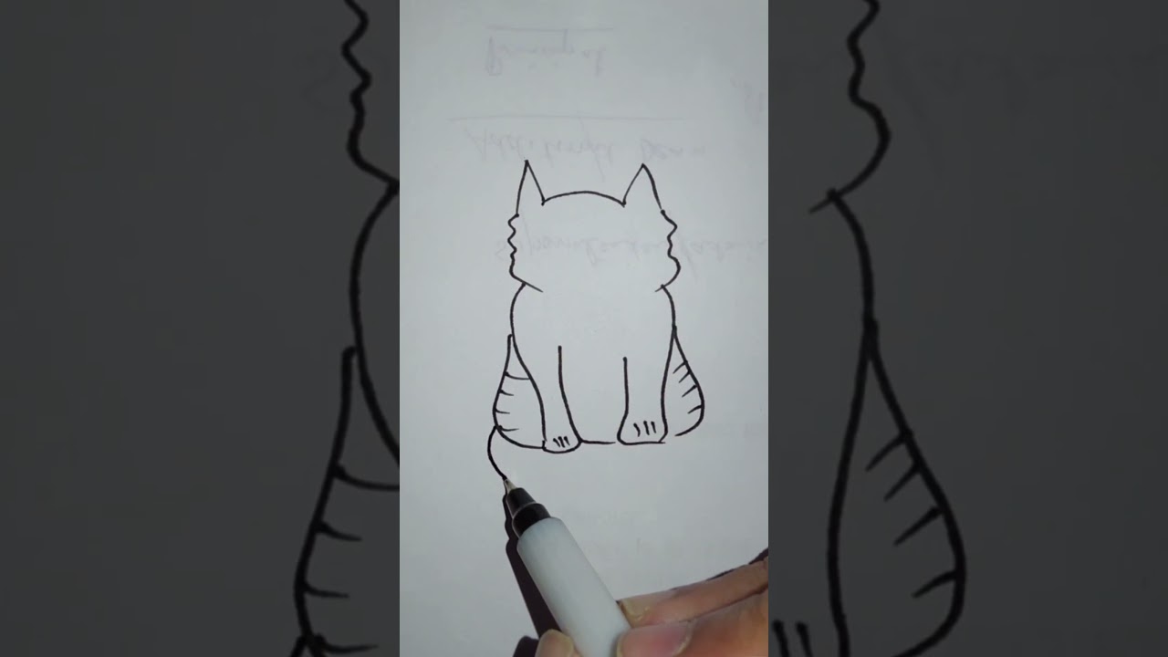 Easy Cat Drawing Lecture 127 