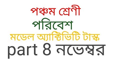 class 5 environment science model activity task 8 November