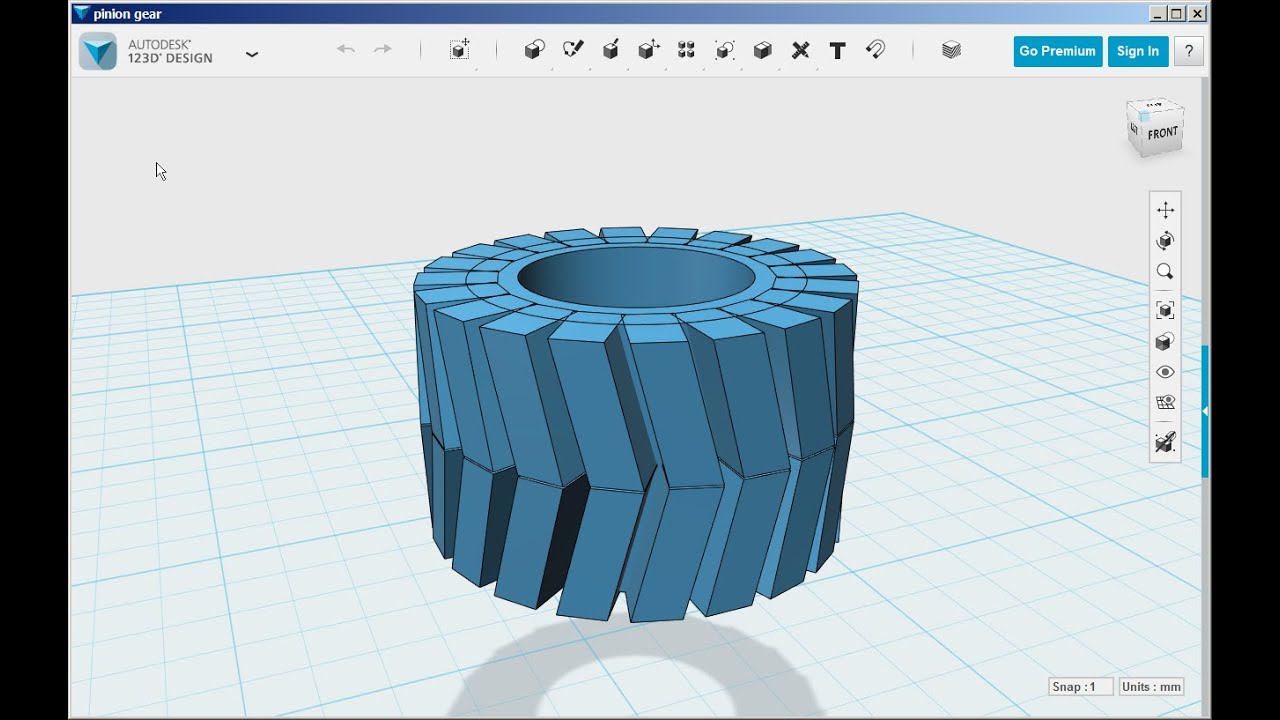 123D Design: Herringbone (Double Helical) Gear