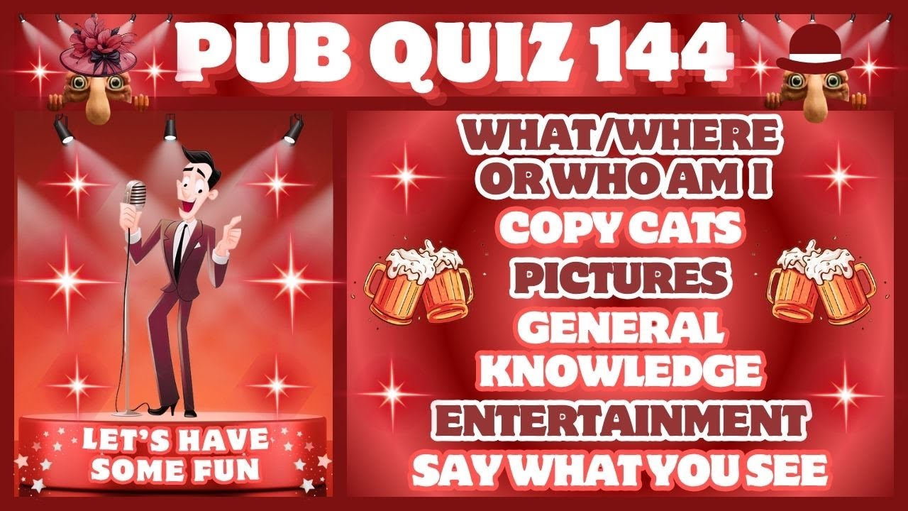 Мега-веселая паб-викторина 144 — 6 раундов — 38 вопросов — 127 очков для победы.