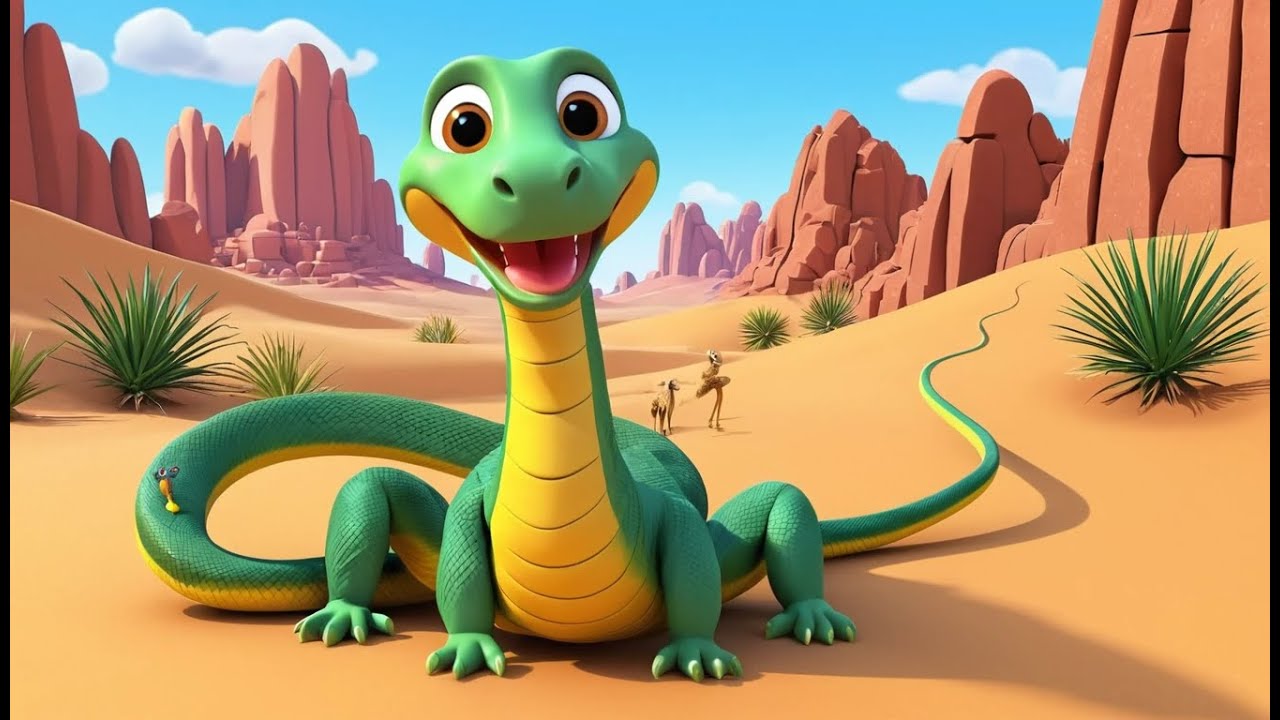 Little Snake on the Desert Trail 🌵🐍 | 3D Animated Nursery Rhyme | Fun Learning Song for Kids 2025