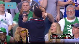 Kevin Hart Taunts Celtics Fan After Joel Embiid Makes a Three