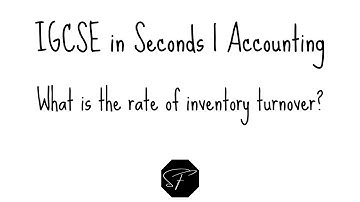 IGCSE in Seconds | What is the rate of inventory turnover? | Shermann Foo