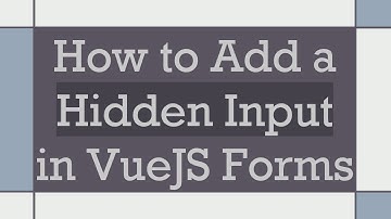 How to Add a Hidden Input in VueJS Forms