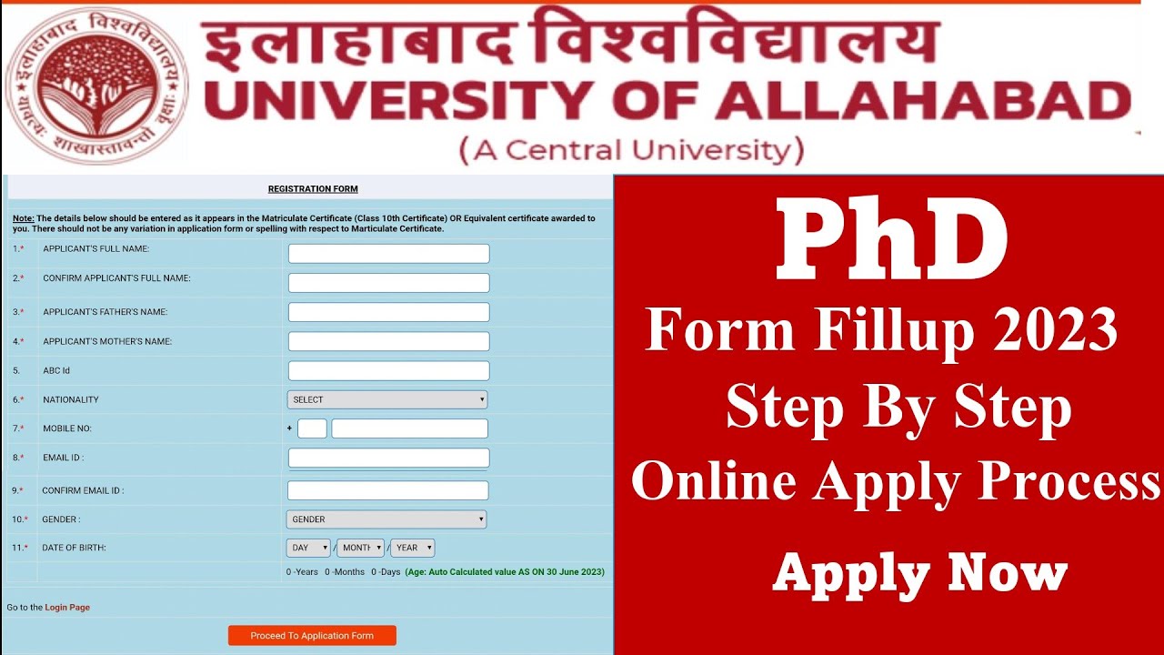 allahabad university phd form 2023