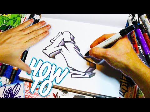 How To Draw 3D Graffiti Vanishing Point Letter C