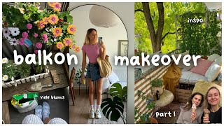 Balkon Makeover - Blumen, Erdbeeren &amp; Kräuter pflanzen {balcony glow up - part 1}