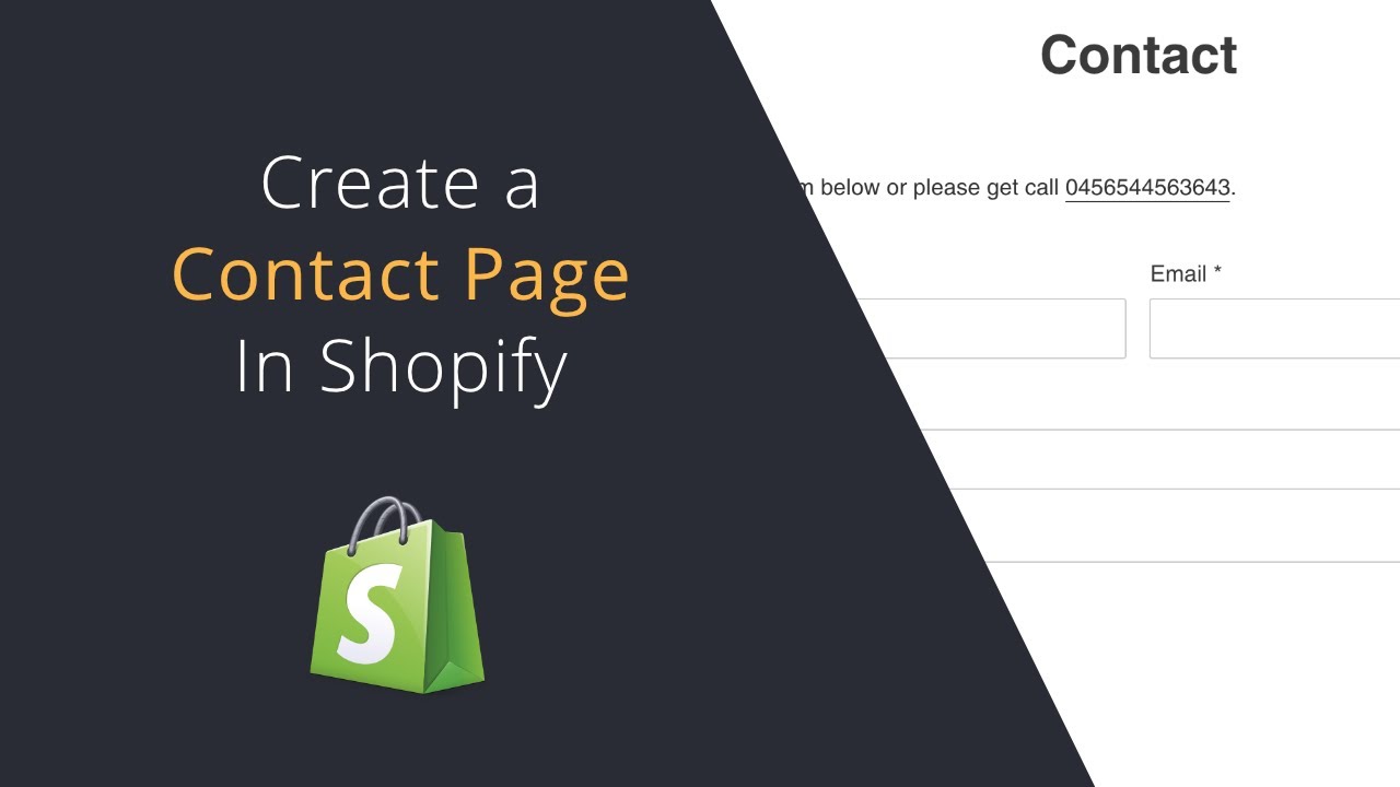 Shopify Contact Method Create contact page in Shopify | Adding a contact form and phone link ...