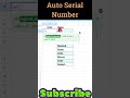 Auto serial Number #shortsfeed #shorts #satishtechtips #googleexcel #exceltech #stt