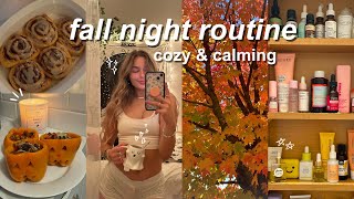 cozy fall night routine  pumpkin painting, skincare, & journaling