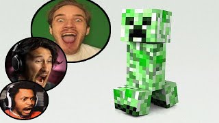 Gamers Reaction to First Seeing a Creeper Mob in Minecraft | Pewdiepie, Markiplier and more