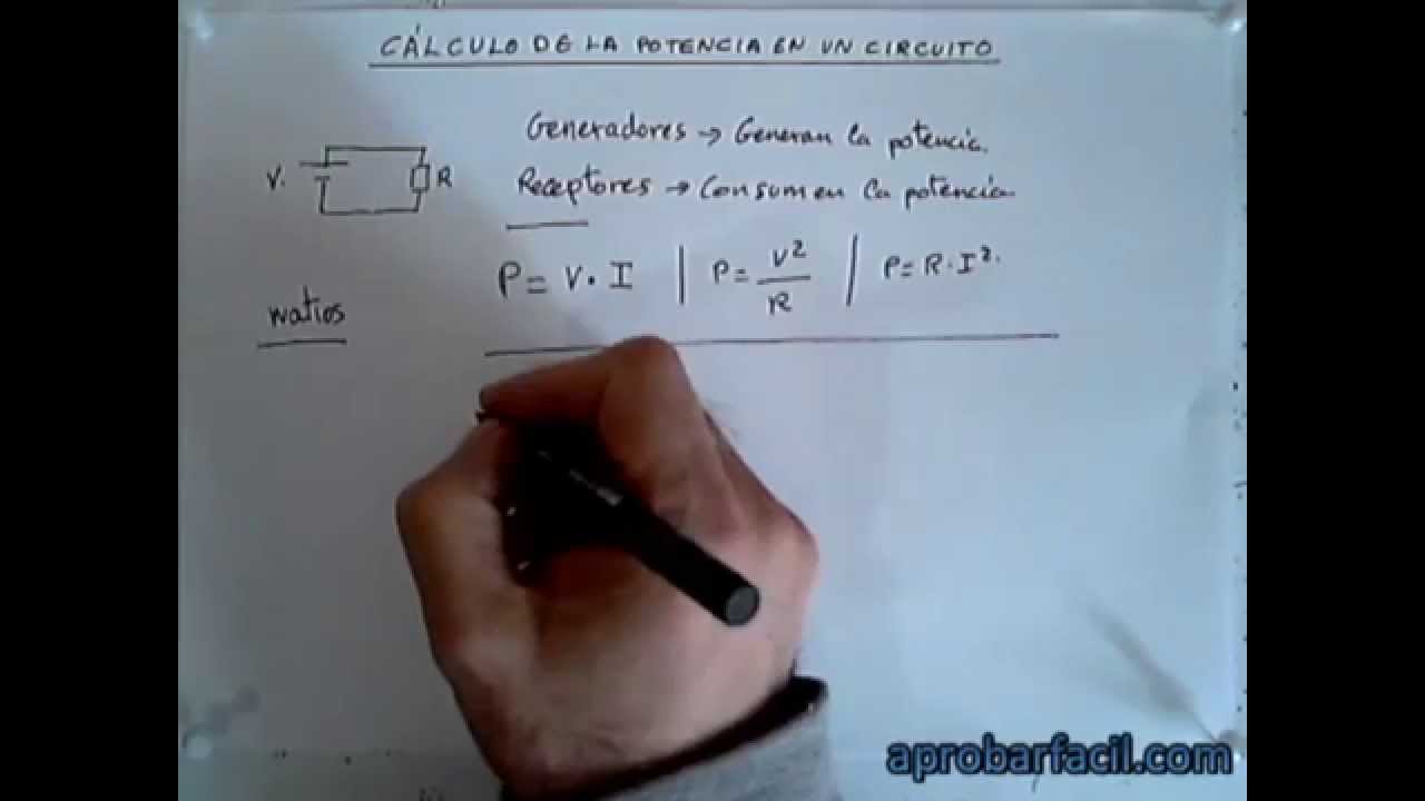 3.5.0 - Cálculo de la potencia eléctrica - aprobarfacil.com - V038 - YouTube