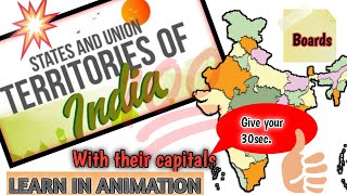 👍👍Union Territory of India with their capitals 💯💯||Animation video||#viral #education #animation screenshot 5