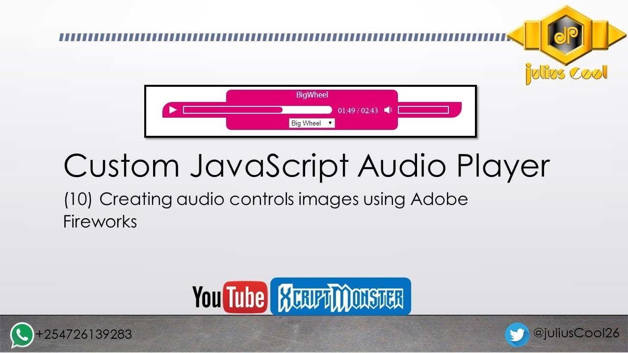 Custom JavaScript Audio Player 10 Creating audio controls images - YouTube