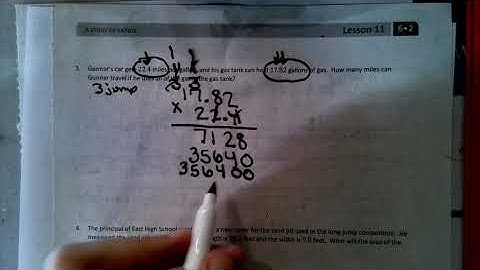 Module 2 Lesson 14 +15- multiplying a decimal by decimal