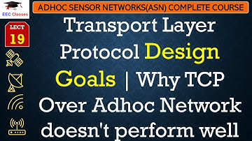 L19: Transport Layer Protocol Design Goals | Why TCP Over Adhoc Network doesn