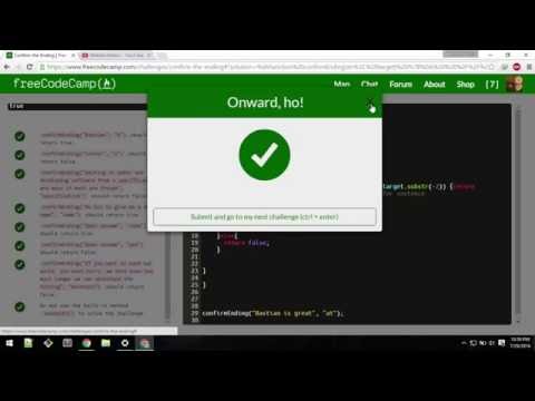 Confirm the ending:Free Code Camp Basic Algorithm Problem