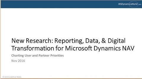 Reporting, Data and DIgital Transformation for Microsoft Dynamics NAV