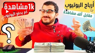 سعر ألف مشاهدة على يوتيوب و كم يدفع اليوتيوب مقابل 1000 مشاهدة | اسرار الربح من اليوتيوب 2024