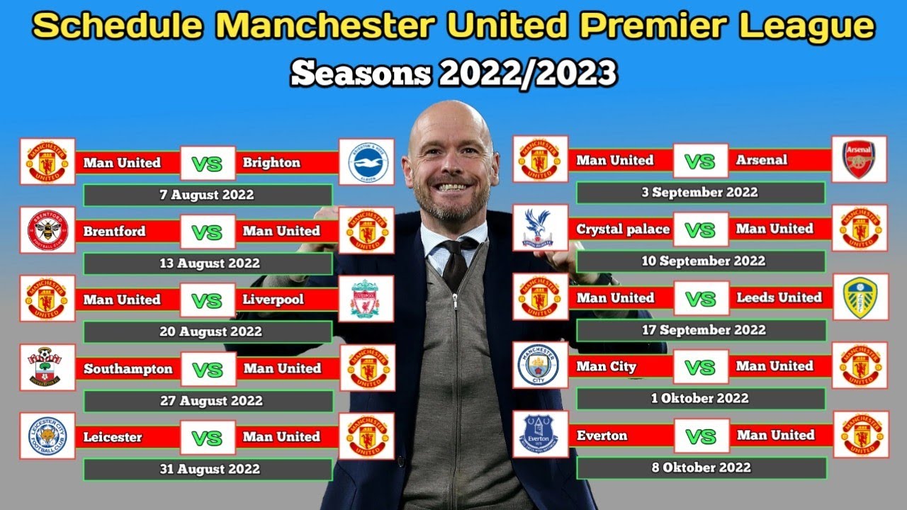 Schedule Manchester United Premier League Seasons 2022/2023 YouTube