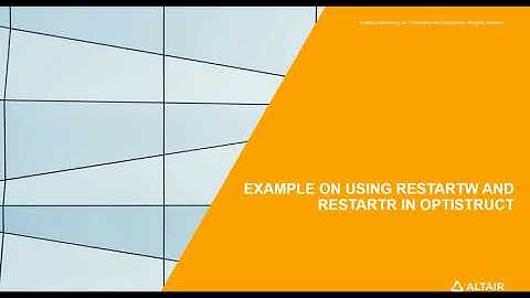 How to Use Restart Card in OptiStruct