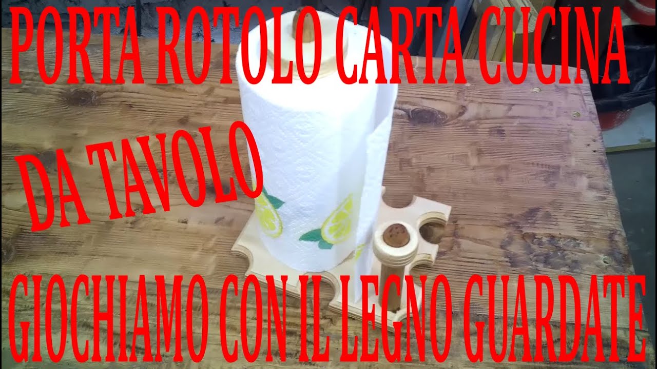 PORTA ROTOLO CARTA CUCINA DA TAVOLO GIOCHIAMO CON IL LEGNO GUARDATE 