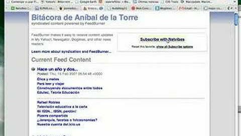 Screencast sindicación en netvibes