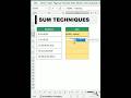 SUM Techniques in MS excel 2025 #excelreels #highlightcells #excel #sumformula #excelformulas