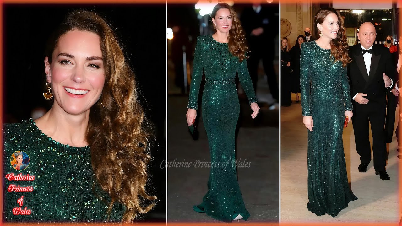 Кэтрин похитила вечер в ослепительно-зеленом платье и с гламурной новой прической на королевском ...