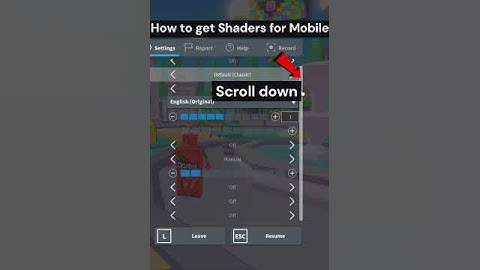How to get Shaders for Roblox mobile/pc