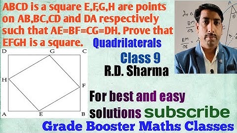 ABCD is a square EFGH are points on ab bc cd and da
