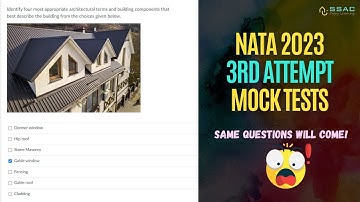 NATA 2023 3RD ATTEMPT MOCK TESTS | Last Minute Questions to Practice! Exclusive Content by SSAC