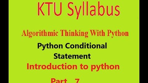Algorithmic Thinking with Python KTU syllabus module 1