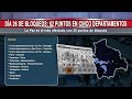 Bolivia cumple 26 días de movilizaciones con 62 puntos de bloqueo; el depto más afectado es La Paz