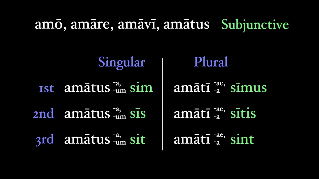 Latin Subjunctive Chart