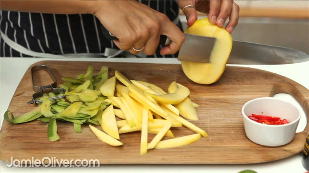 How To - assemble mango for salad from 30-Minute Meals | Jamie Oliver