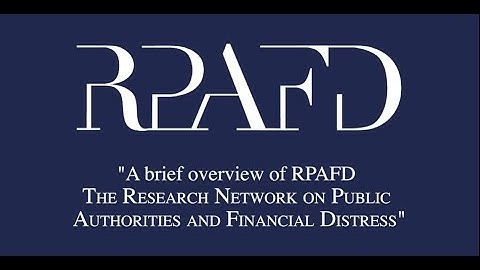 Overview of the Research Network on Public Authorities and Financial Distress (RPAFD)