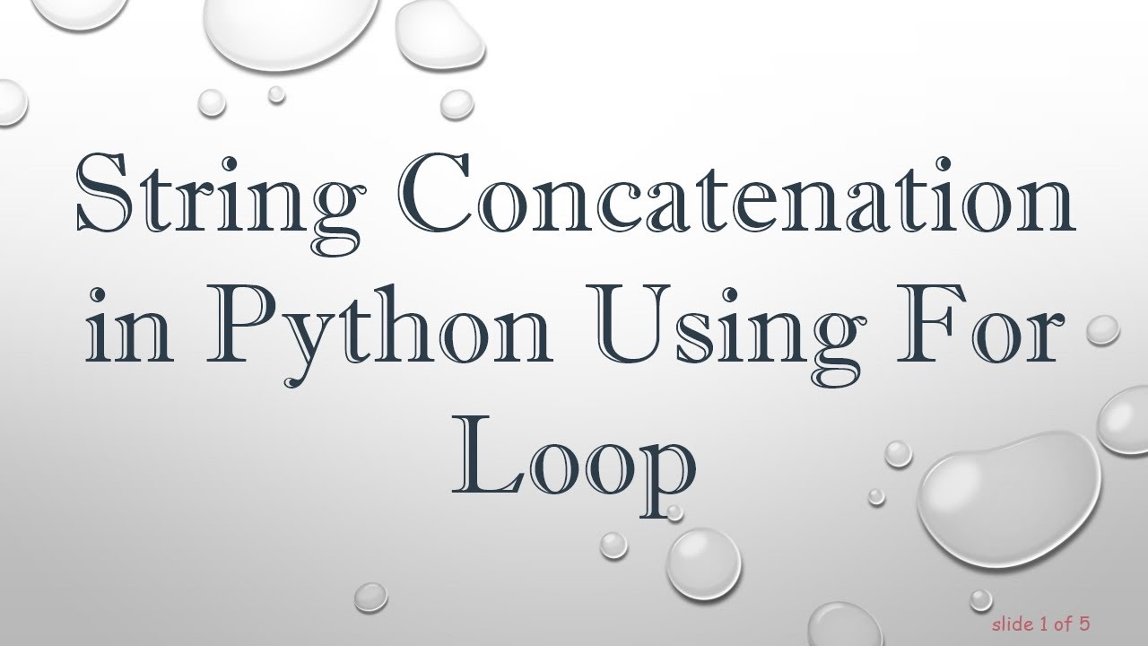 String Concatenation in Python Using For Loop - YouTube