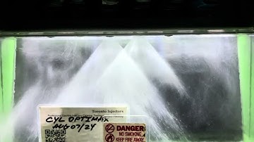 Mercury Optimax Air DFI injectors spray pattern test at Toronto Injectors