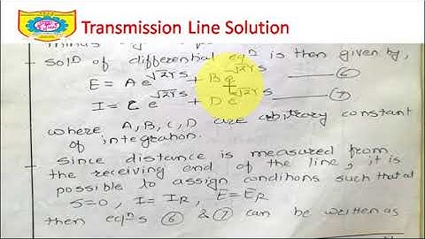Unit 5 Lecture 4 General solution of Transmission Lines Part II
